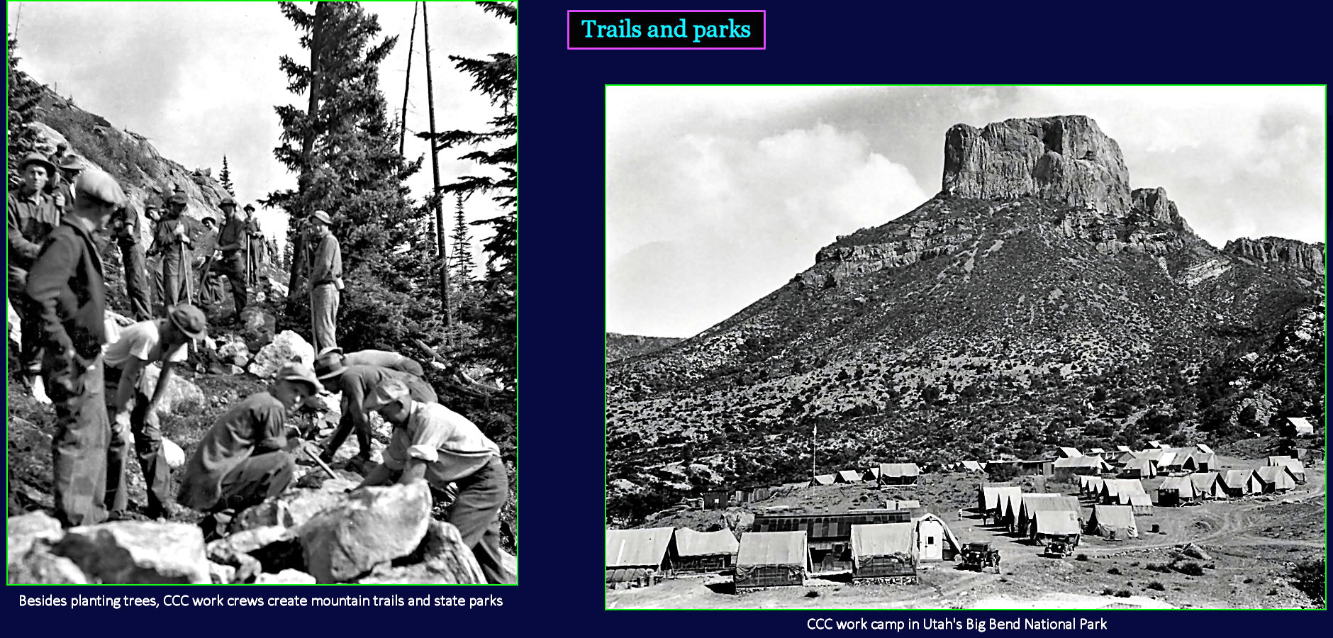 CCC and parks, 1930s